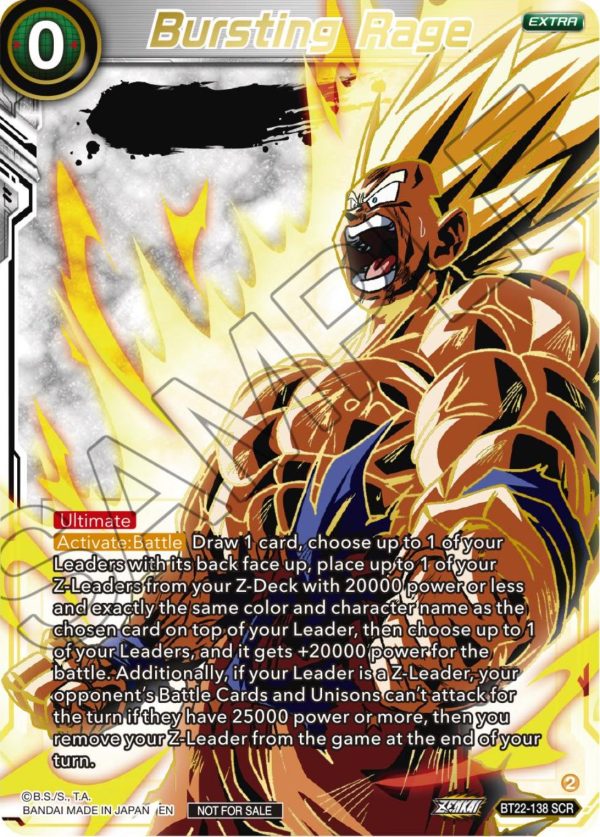 Bursting Rage (Serial Numbered) (BT22-138) [Tournament Promotion Cards] For Sale