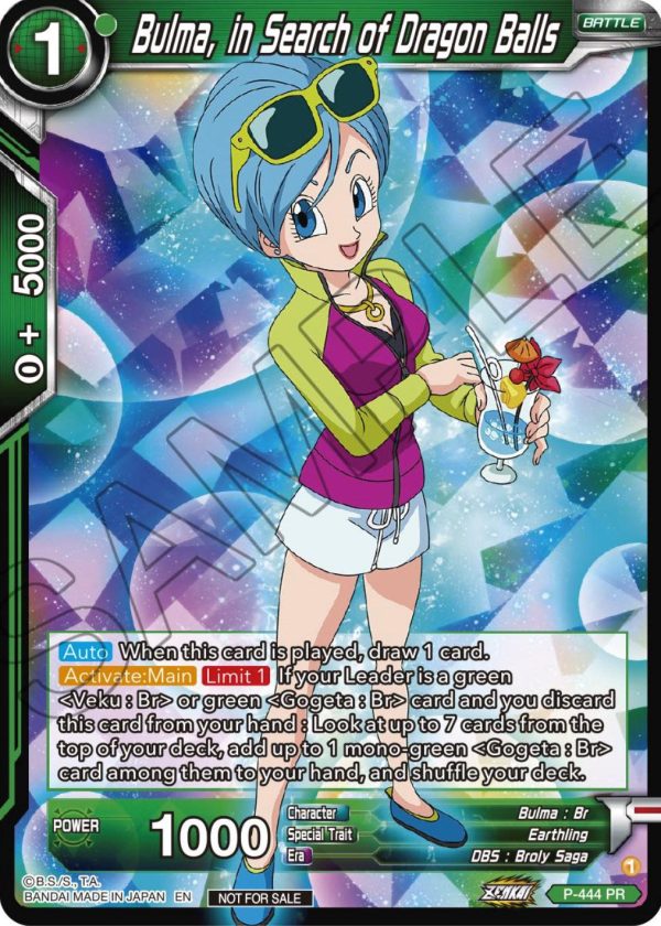 Bulma, In Search of Dragon Balls (Zenkai Series Tournament Pack Vol.2) (P-444) [Tournament Promotion Cards] For Sale