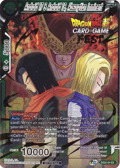 Android 17 & Android 18, Absorption Imminent (Card Game Fest 2022) (EX20-04) [Tournament Promotion Cards] For Cheap