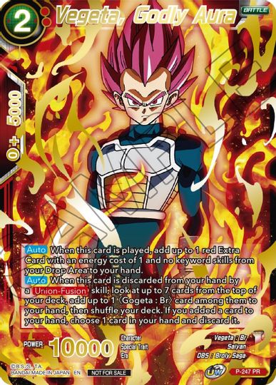 Vegeta, Godly Aura (Alternate Art) (P-247) [Tournament Promotion Cards] Online Sale