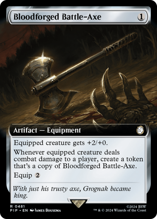 Bloodforged Battle-Axe (Extended Art) [Fallout] Discount