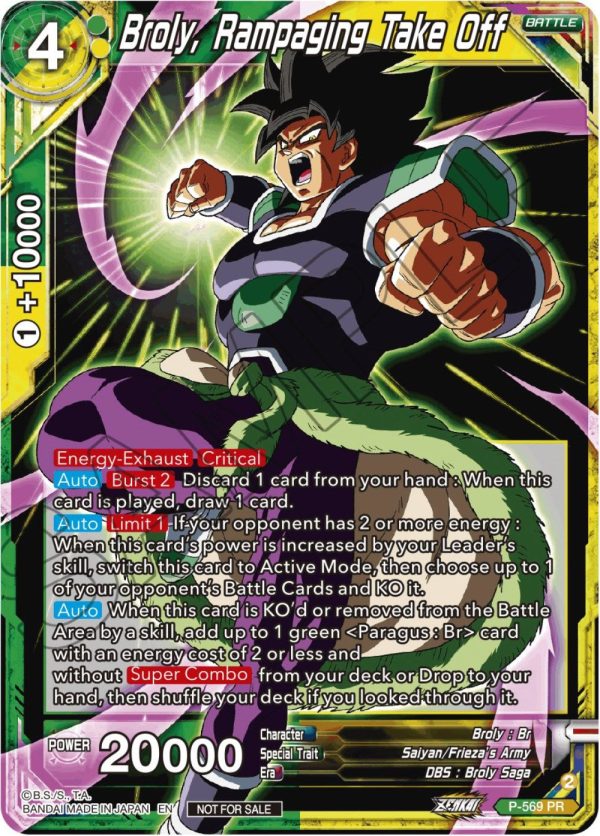 Broly, Rampaging Take Off (Zenkai Series Tournament Pack Vol.6) (P-569) [Tournament Promotion Cards] Online