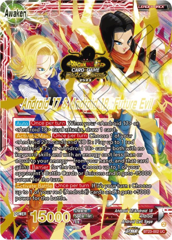 Android 17 & Android 18    Android 17 & Android 18, Future Evil (2023 Worlds ZENKAI 06 Leader Set) (BT23-002) [Tournament Promotion Cards] Sale