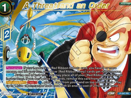 A Threat and an Order (Championship Z Extra Card Pack 2023) (P-547) [Tournament Promotion Cards] For Cheap