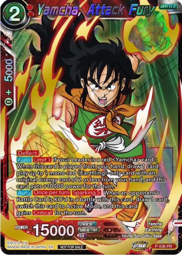 Yamcha, Attack Fury (Championship Selection Pack 2023 Vol.2) (Gold-Stamped Shatterfoil) (P-536) [Tournament Promotion Cards] Supply