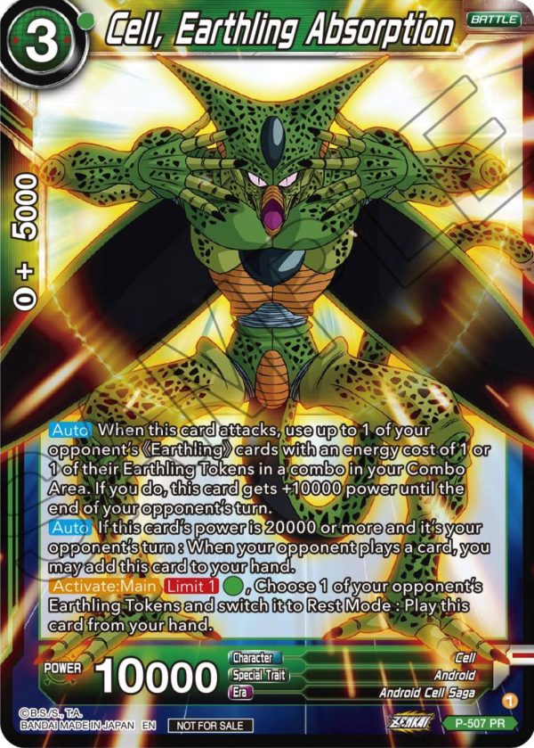 Cell, Earthling Absorption (Zenkai Series Tournament Pack Vol.4) (P-507) [Tournament Promotion Cards] For Cheap