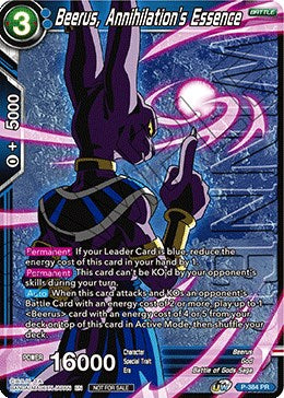 Beerus, Annihilation s Essence (Tournament Pack Vol. 8) (Winner) (P-384) [Tournament Promotion Cards] Online Sale