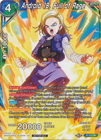 Android 18, Full of Rage (P-172) [Promotion Cards] For Discount