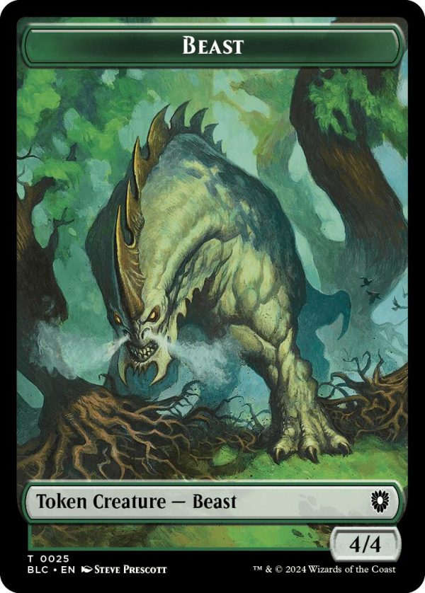 Cat    Beast (025) Double-Sided Token [Bloomburrow Commander Tokens] Discount