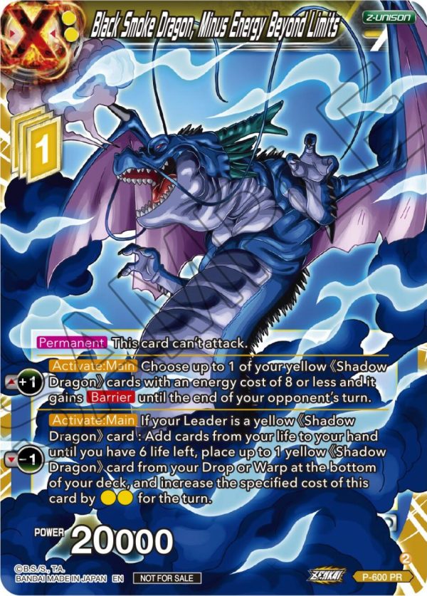 Black Smoke Dragon, Minus Energy Beyond Limits (P-600) [Promotion Cards] Supply