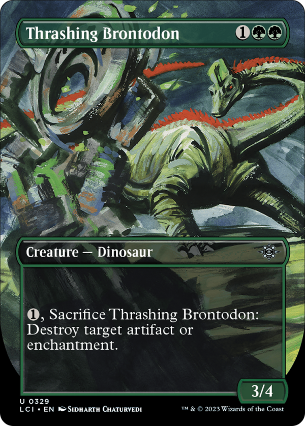 Thrashing Brontodon (Borderless) [The Lost Caverns of Ixalan] on Sale