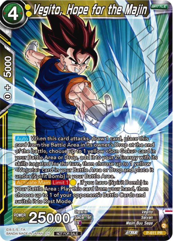 Vegito, Hope for the Majin (Tournament Pack Vol. 8) (P-611) [Promotion Cards] For Discount