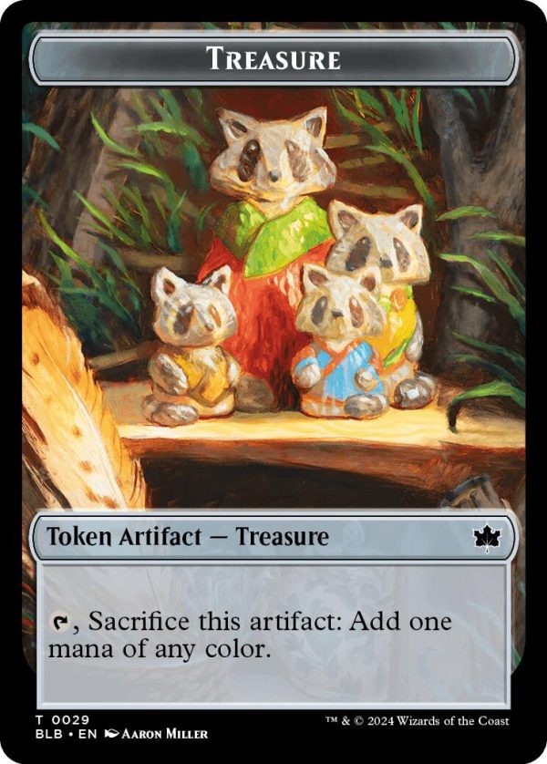 Cat    Treasure Double-Sided Token [Bloomburrow Commander Tokens] For Sale