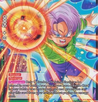 Trunks, a Helping Blast (Shop Tournament: Assault of Saiyans) (P-128) [Promotion Cards] Hot on Sale