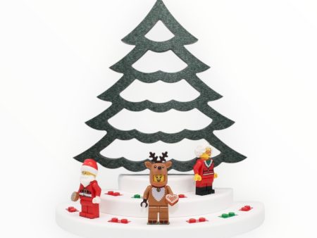 Christmas Display Stand (white with red and green studs) For Sale